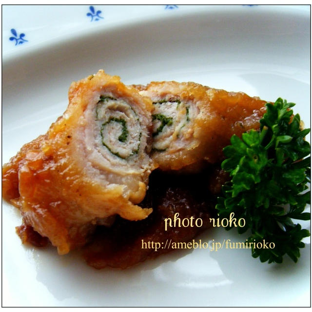 ●豚肉大葉ロールの梅だれ焼き●