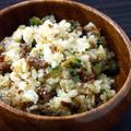 コクうまっ♪「ひき肉と苦瓜の炒飯」と“息子とデート”