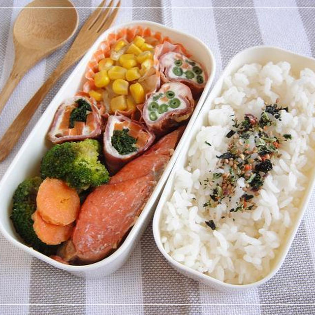 ベーコンチーズ巻き巻き弁当☆