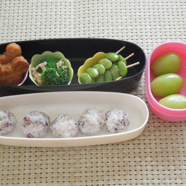 ◇冷凍ブロッコリーの塩炒め、とおヒナさん幼稚園弁当