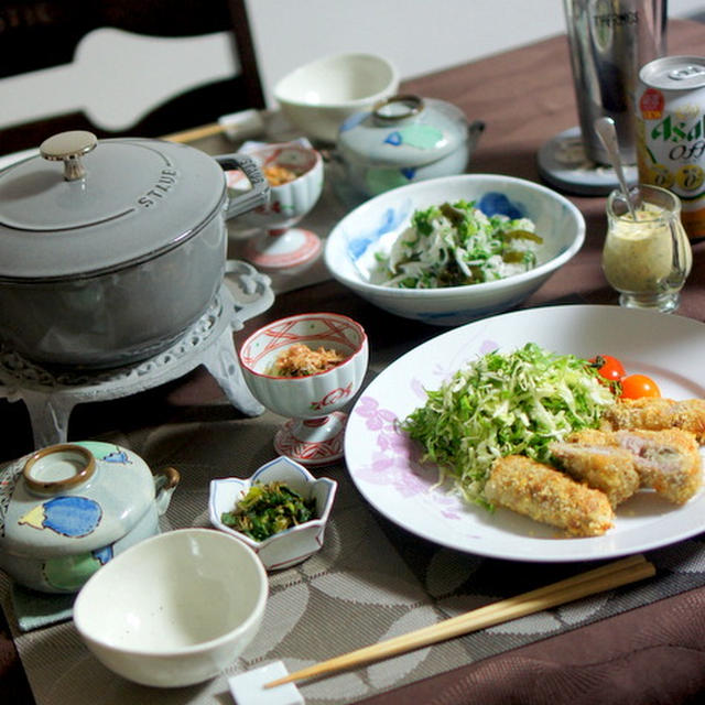 豚バラ巻き牡蠣フライや自然薯で牡蠣のじょうよ蒸しの日♫