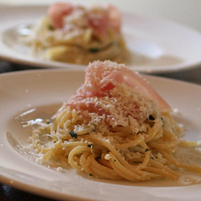 Spaghetti con Prosciutto e Grana Padano