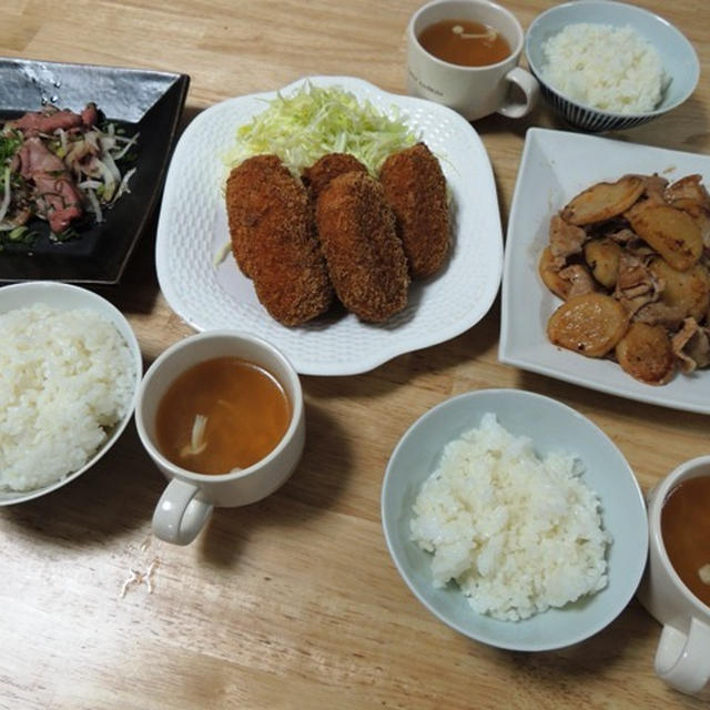 昨夜はじゃがいもと豚肉のバター醤油炒めなど～