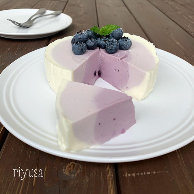 可愛いおやつ ブルーベリーチーズケーキ By Riyusaさん レシピブログ 料理ブログのレシピ満載