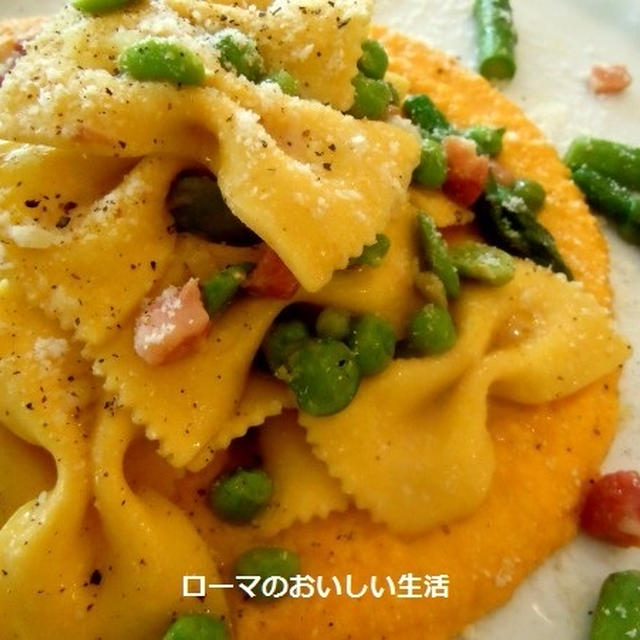 お花畑のような～♪春野菜のファルファッレ　