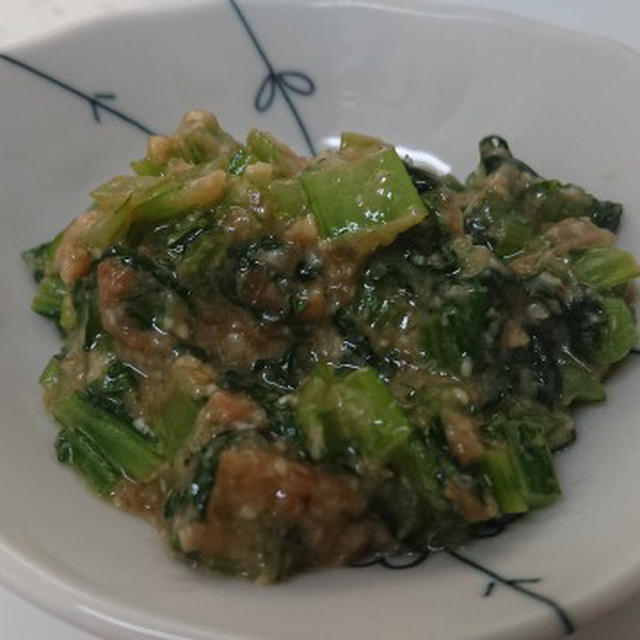 野郎飯流・小松菜と味噌の炒め