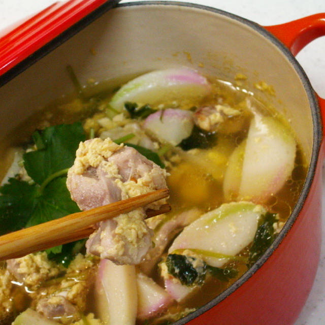 ル・クルーゼの鍋で作りました♪若鶏の茶碗蒸煮レシピ♪簡単！