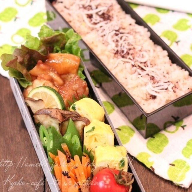 カフェ弁☆鶏の照り焼き柚子こしょう風味弁当