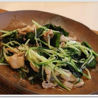 おうちのみ大使☆豚肉と水菜とわかめの和え物☆