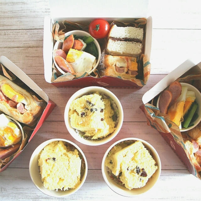 サンドイッチな三姉妹弁当♪