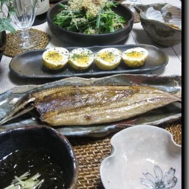 秋刀魚の干物と超簡単おつまみたち
