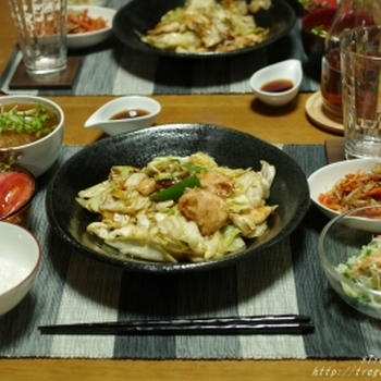 回鍋肉の晩ご飯と、イケメンたち　
