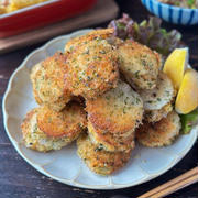 この食感がたまらん☆大根の皮いりでのり塩長芋挟みチキン