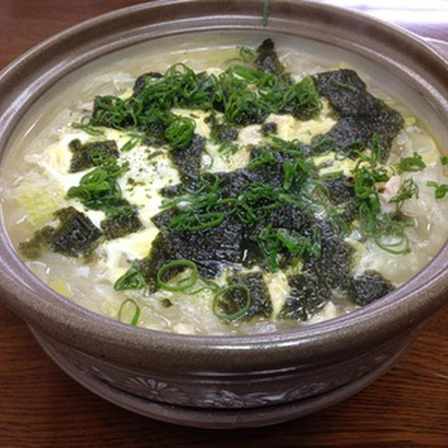 晩ご飯に「鶏雑炊」