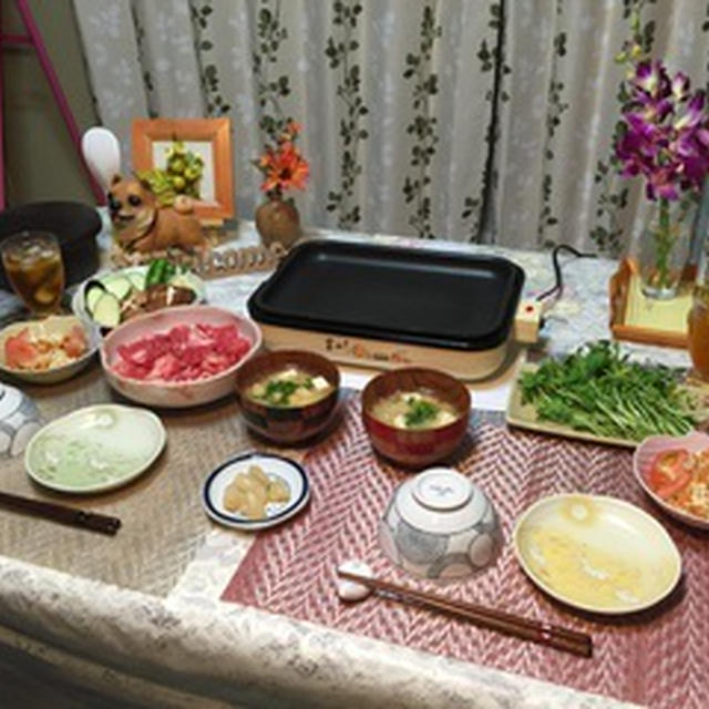 豆苗&ミョウガ巻き焼肉