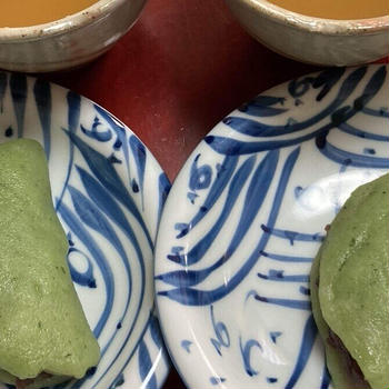 母と作る草餅