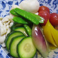夏野菜の冷製おでん　/　ぎゅぎゅ～っと牛汁 by satorisuさん
