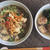 春菊かき揚げの玉子とじ蕎麦と旨煮の献立
