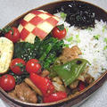 鶏肉と野菜の味噌炒め弁当。丸まるあんこ