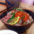 海鮮丼と茶碗蒸し・イチゴのティラミスロール