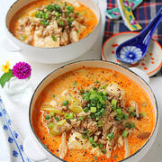 ピリ辛で温まる♪コク旨担々麺風豆腐スープ！連載♪おしゃれな100均ケーキトッパー