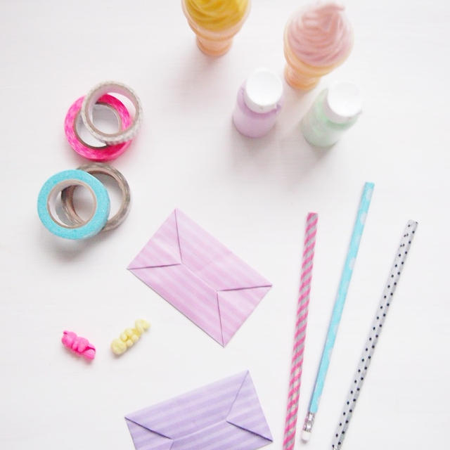 マステで鉛筆のデコと折り紙でミニ封筒を作りました レシピブログ