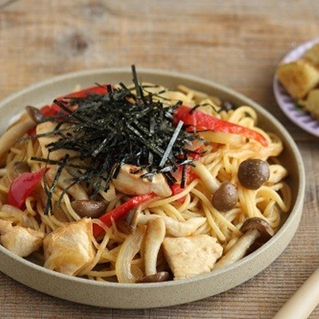 鶏ときのこの和風パスタ献立♪