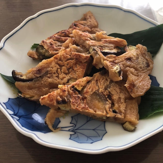 お盆の最後は　茄子煎餅