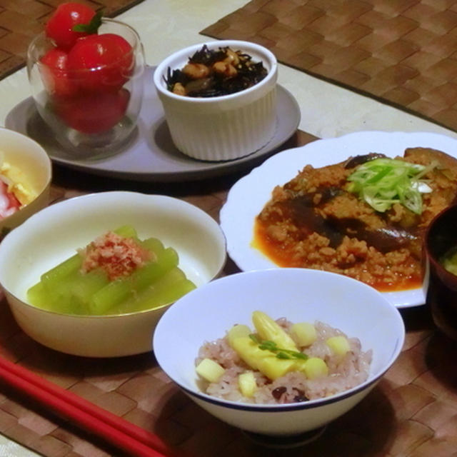 ホワイトアスパラガスご飯♪♪　　タコ入りナマス