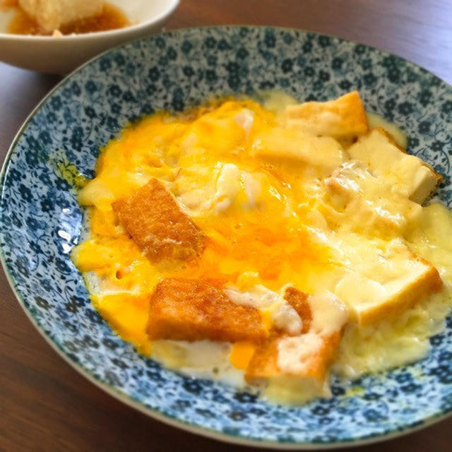 糖質約2g♡チーズとろぉ〜り厚揚げたまご＊新作安納芋ソフト