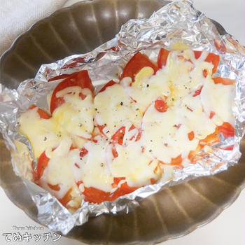 超簡単５分でできる！トマトが冷蔵庫にあったらこれ作って！美味しくてマジでハマります..！『トマトのガリマヨチーズ』の作り方