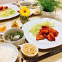ヤンニョムチキンで韓国風の夕ご飯