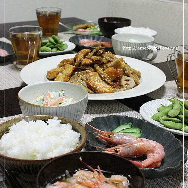 天才。～鶏肉と根菜の甘酢胡麻がらめ～
