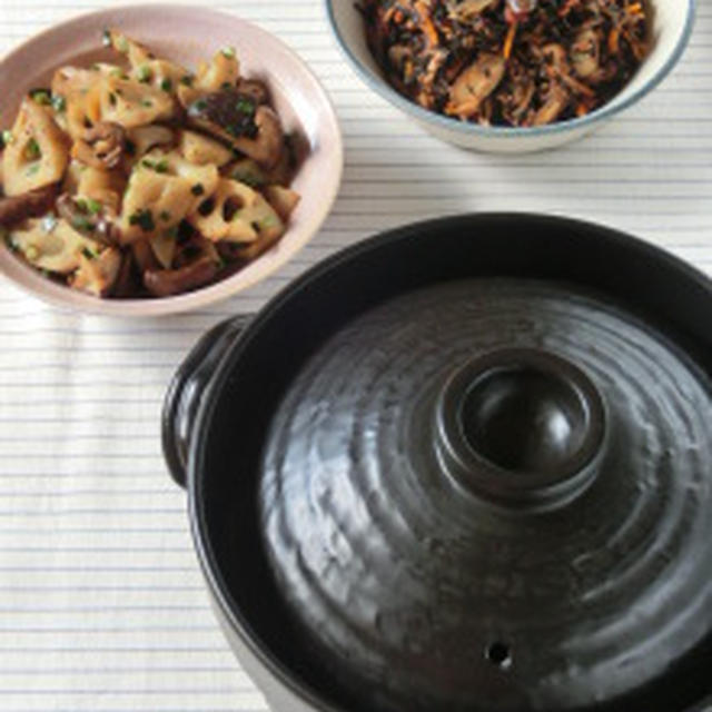 玄米ももっちり＆ふっくら炊ける！ごはん鍋で玄米ランチ☆おかず２種も紹介です★