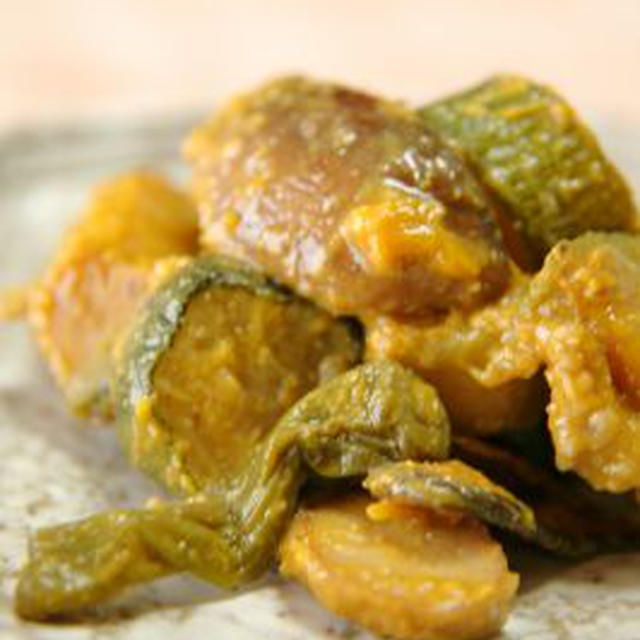 夏野菜の甘辛みそ炒め