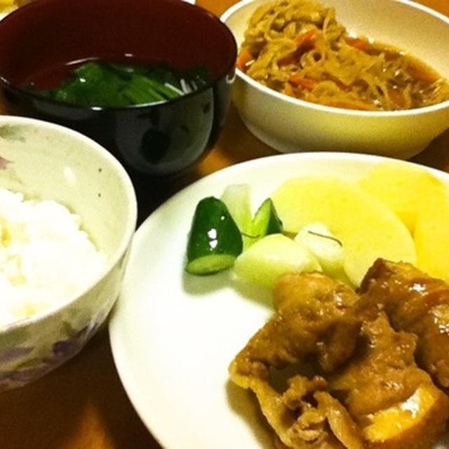 厚揚げの肉巻きの献立
