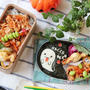 ハロウィンのり弁（子供用）と ポークチャップ弁当