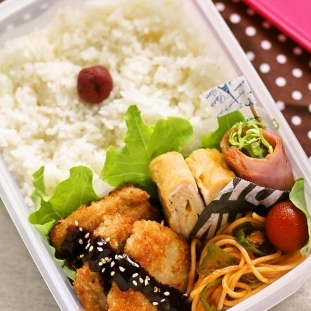 氷卵のカレーうどん / 男子中学生弁当