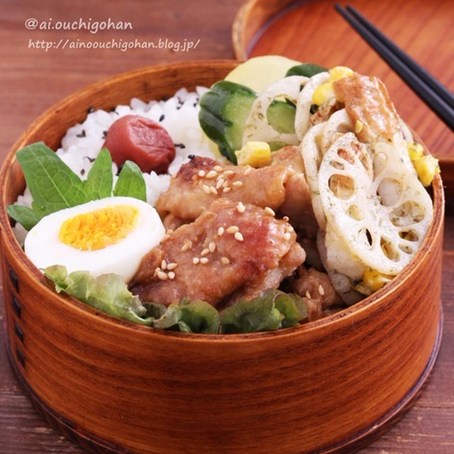できるだけ油を使いたくない季節！めんつゆで失敗なし！鶏肉の甘辛しょうが煮で安定のらく弁♡