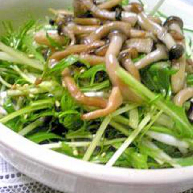 シャキシャキ水菜とごま油風味しめじのサラダ / 3着完成！！