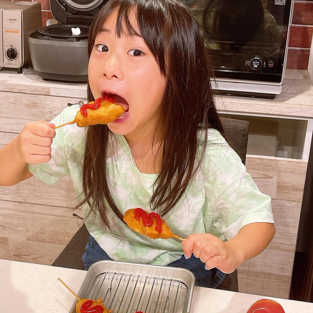 5分でミニアメリカンドッグです！！