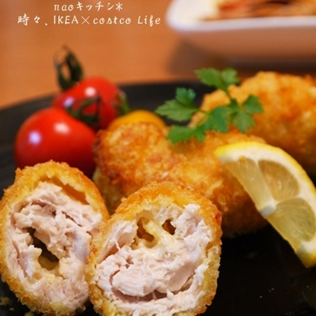コストコ*ささみでくるくる巻き揚げ×高野豆腐煮×エビちゃん♪