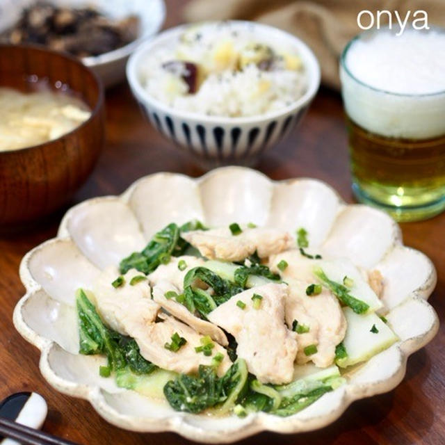 フライパンで10分♪鶏胸肉と白菜のちゃんちゃん焼き風♪と浄水器が来
