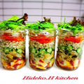 メイソンジャーで麦とろ長芋サラダごはん by Hideko Hiramotoさん