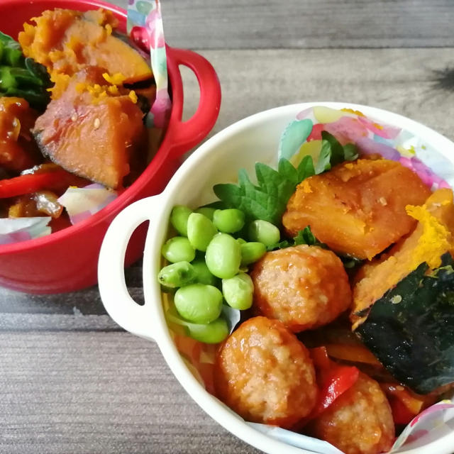 業務スーパー冷凍食品のみの学童弁当(；´∀｀)野菜高いですね…
