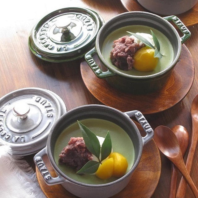 ストウブで♪ 抹茶のババロア