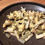 古漬けになってきた大根の皮と茎の塩漬けで漬物ステーキ風に