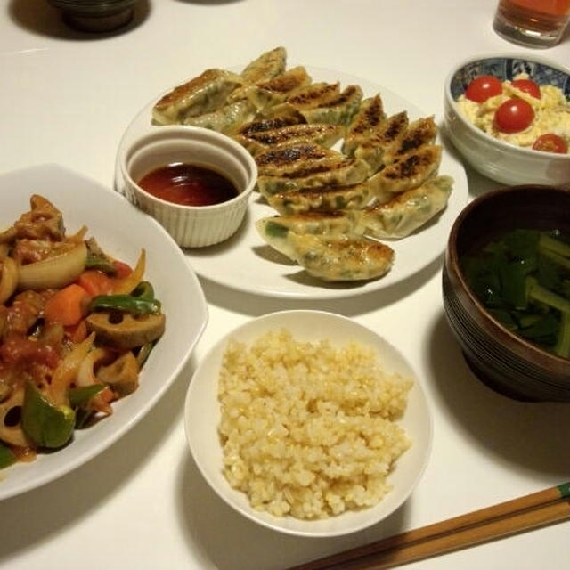 【レシピ】豆腐餃子で中華な夕食