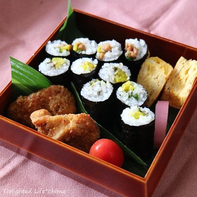 梅たく＆納豆巻きのお弁当