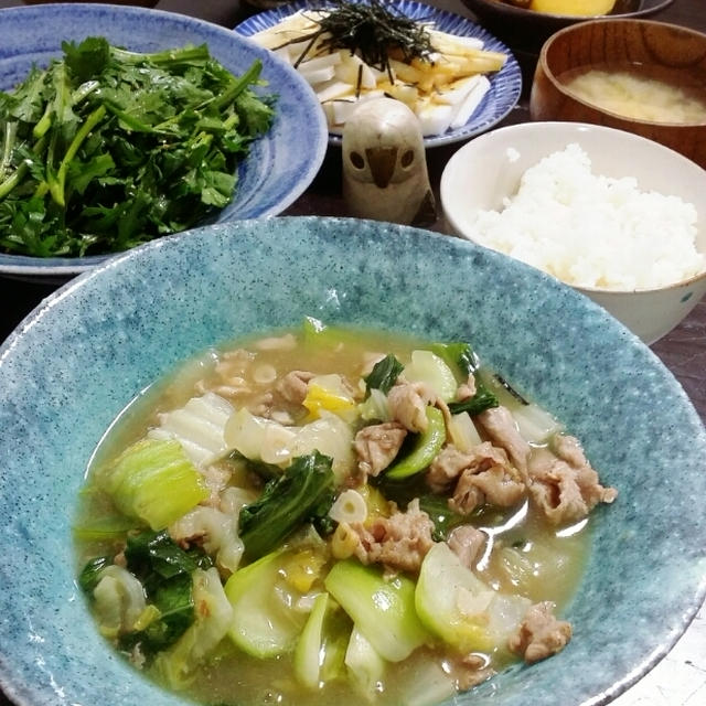 白菜と豚バラ塩餡掛け+チーズインコロッケ+ウソツキ娘再び。